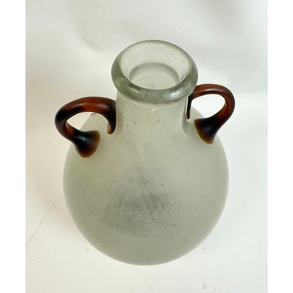 Vintage Mid Century Hand-Blown Dorbin Art Glass Vase Frosted White 1970’s - Picture 8 of 12